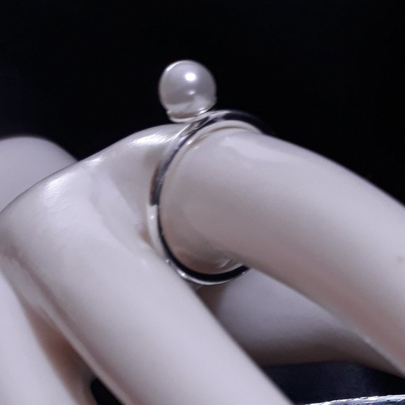 June BirthStone GENUINE Pearl Ring Sterling Promise SIZE 10 - Picture 3 of 12